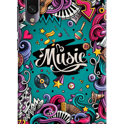 Music Graffiti Mi A3 Hard Case Back Cover by Casekaro