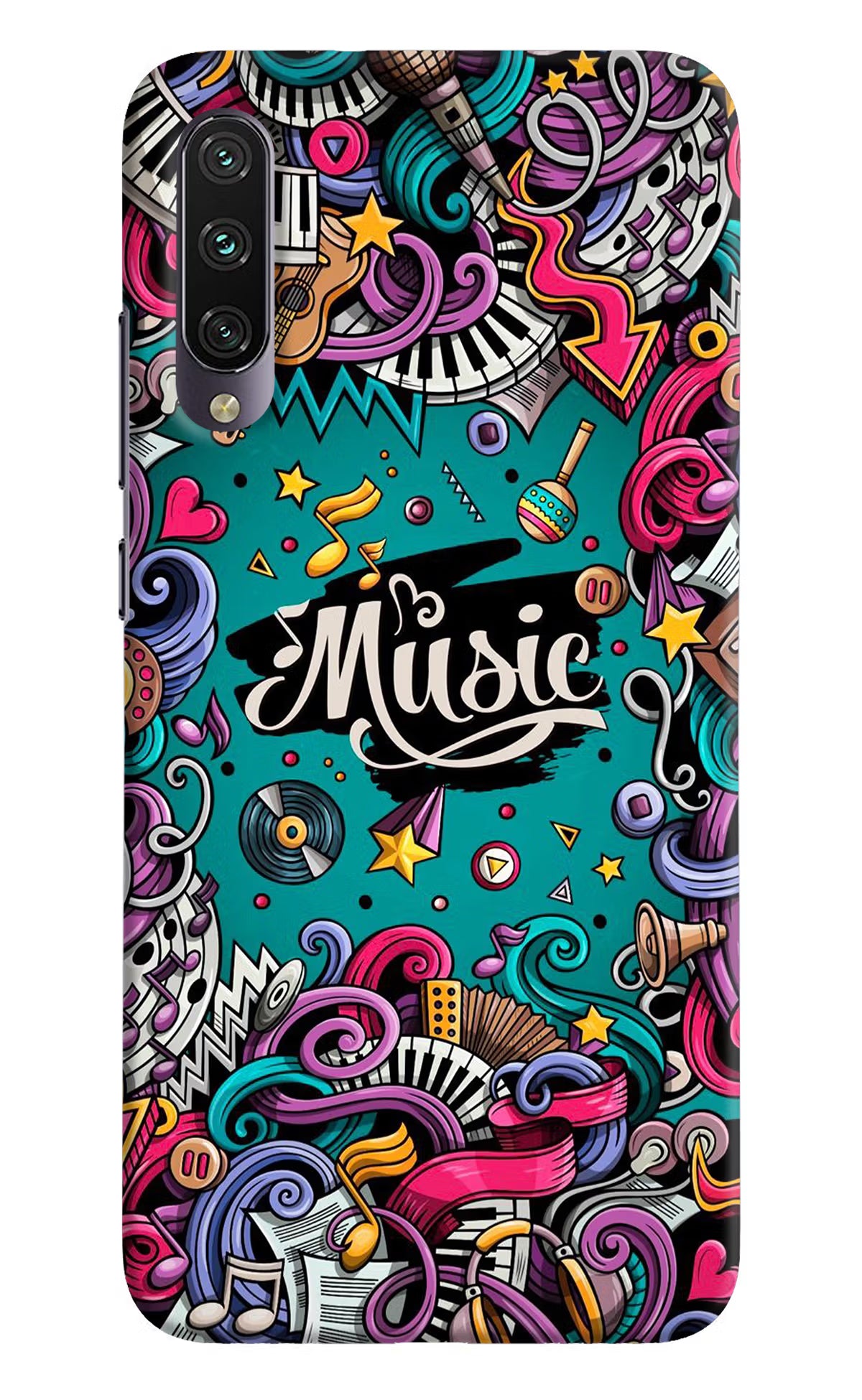 Music Graffiti Mi A3 Hard Case Back Cover by Casekaro