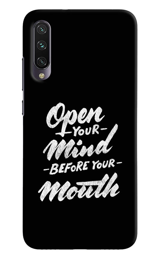 Open Your Mind Before Your Mouth Mi A3 Hard Case Back Cover by Casekaro
