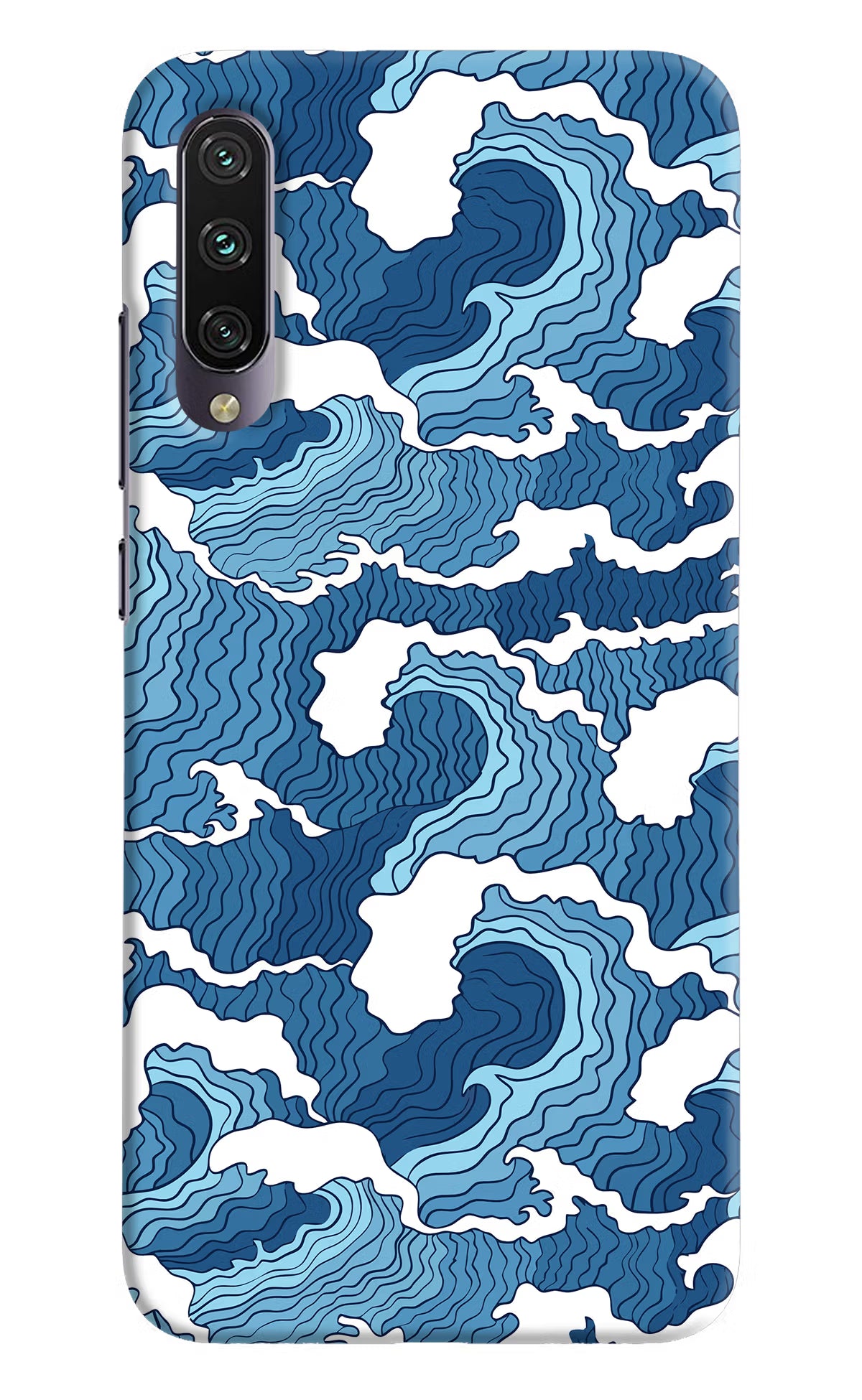 Blue Waves Mi A3 Hard Case Back Cover by Casekaro