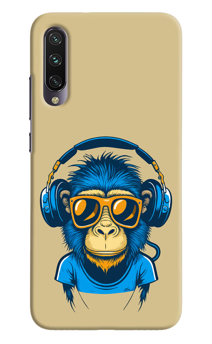 Monkey Headphone Mi A3 Back Cover, Hard case