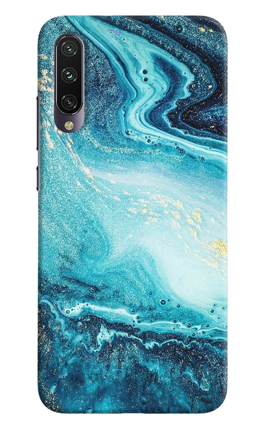 Blue Glitter Marble Mi A3 Hard Case Back Cover by Casekaro