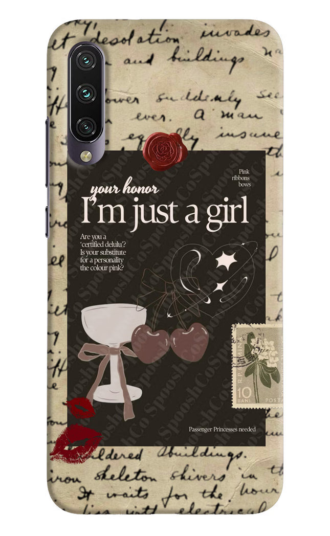I am just a girl Mi A3 Hard Case Back Cover by Casekaro