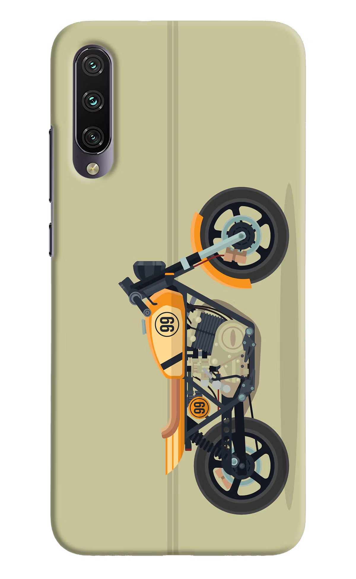 Vertical Speedster Mi A3 Hard Case Back Cover by Casekaro