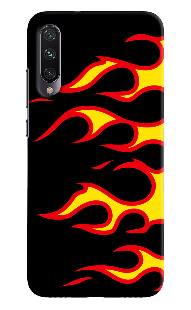 Side Sweep Flames Mi A3 Hard Case Back Cover by Casekaro