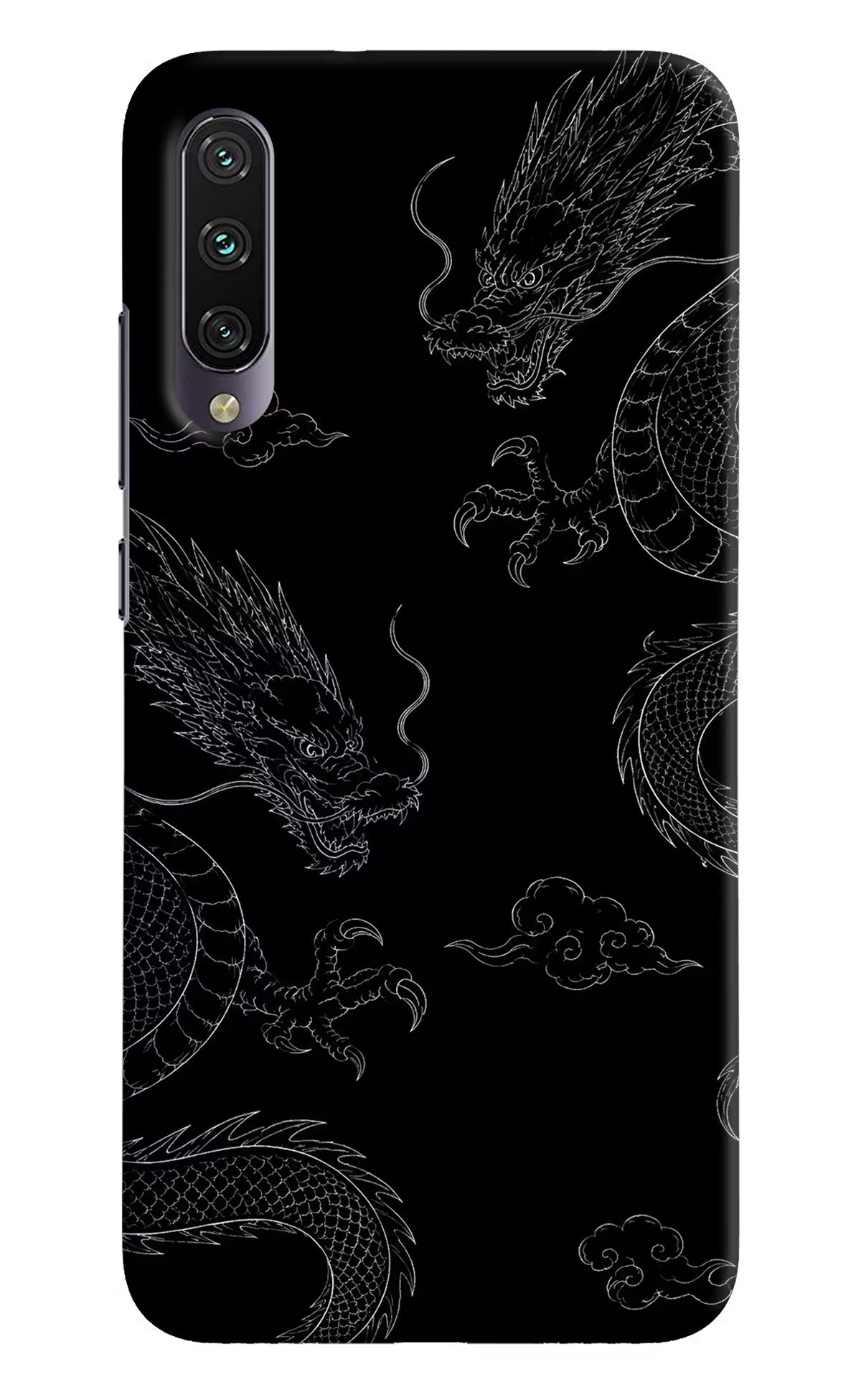 Twin Dragons Mi A3 Hard Case Back Cover by Casekaro