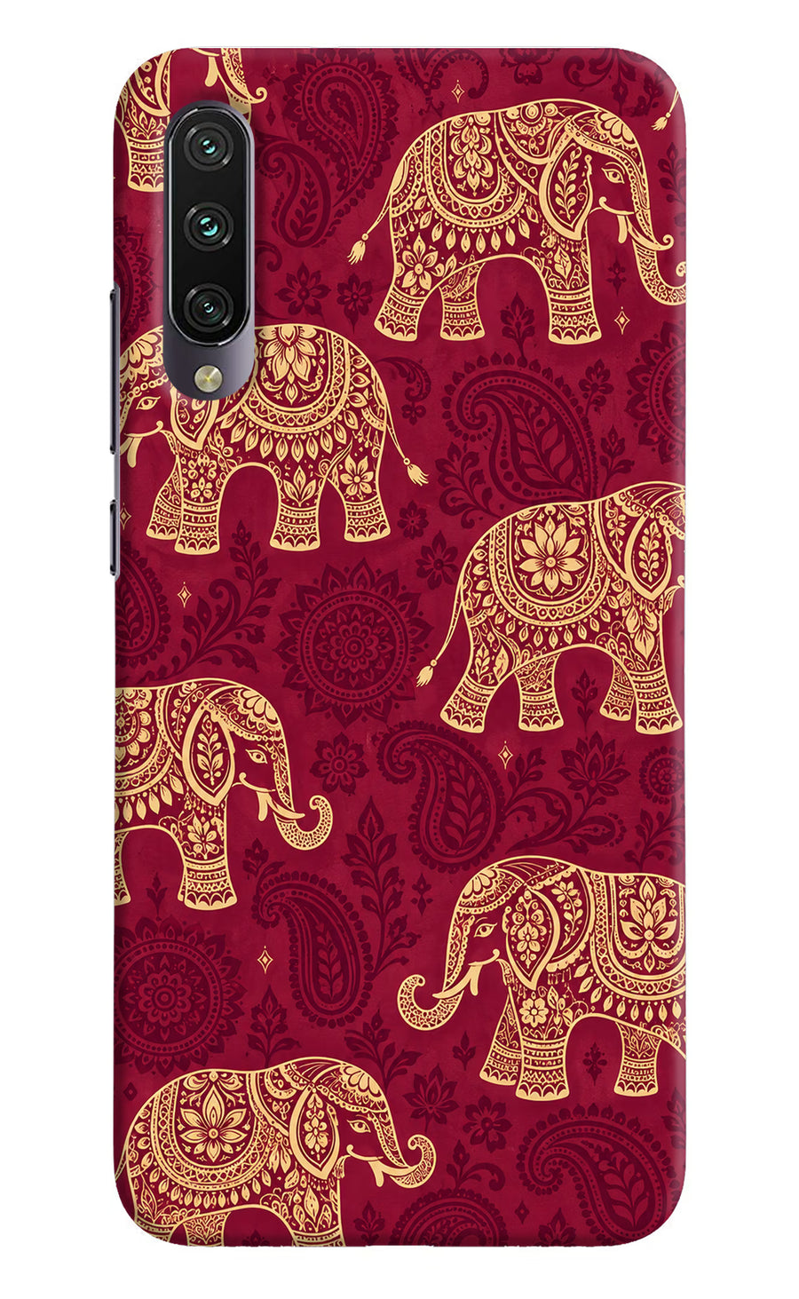 Maroon Elephant Mi A3 Back Cover, Hard case