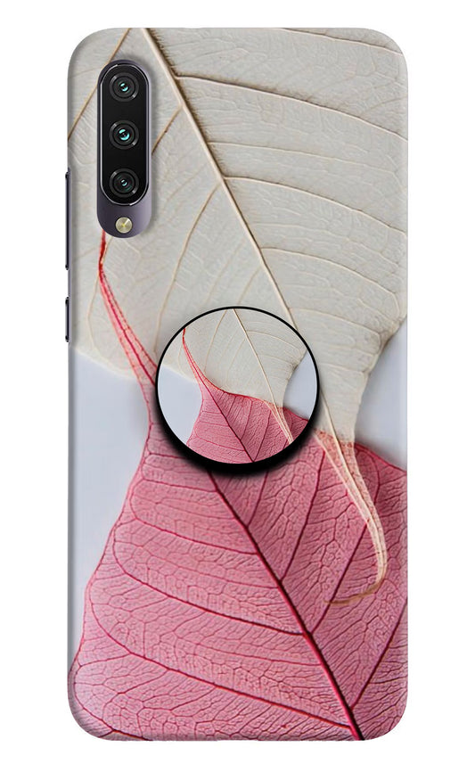 White Pink Leaf Mi A3 Pop Case by Casekaro