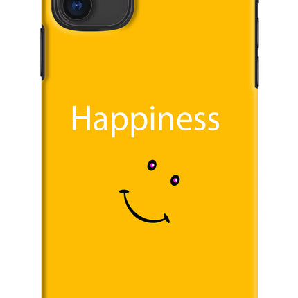 Happiness With Smiley iPhone 11 Hard Case Back Cover by Casekaro