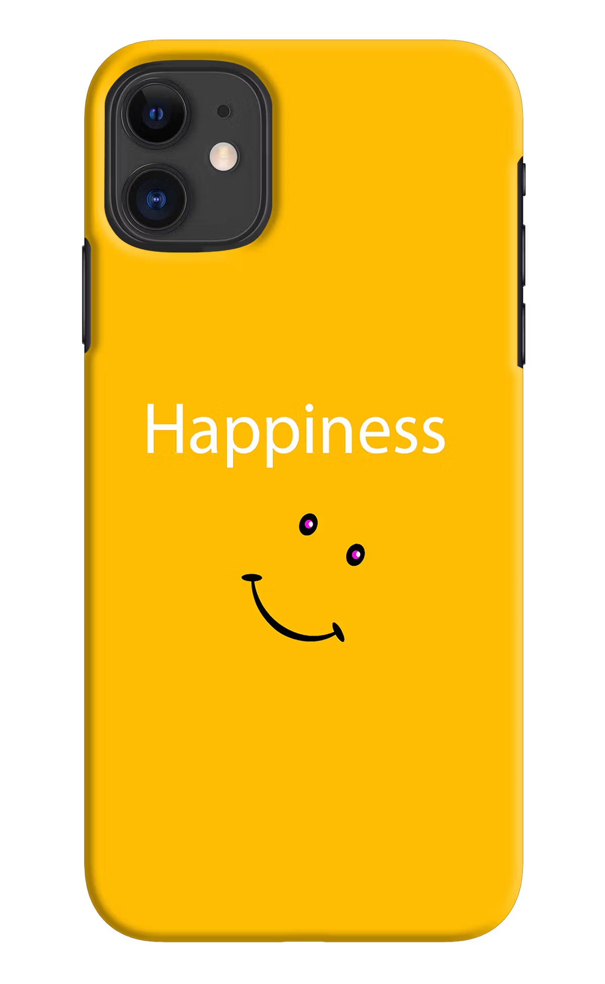 Happiness With Smiley iPhone 11 Hard Case Back Cover by Casekaro