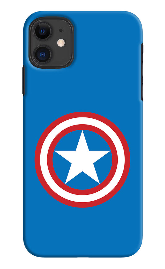 Captain America Logo iPhone 11 Hard Case Back Cover by Casekaro