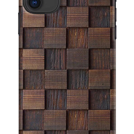 Wooden Cube Design iPhone 11 Hard Case Back Cover by Casekaro
