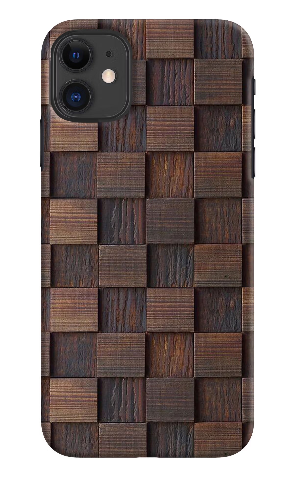 Wooden Cube Design iPhone 11 Hard Case Back Cover by Casekaro