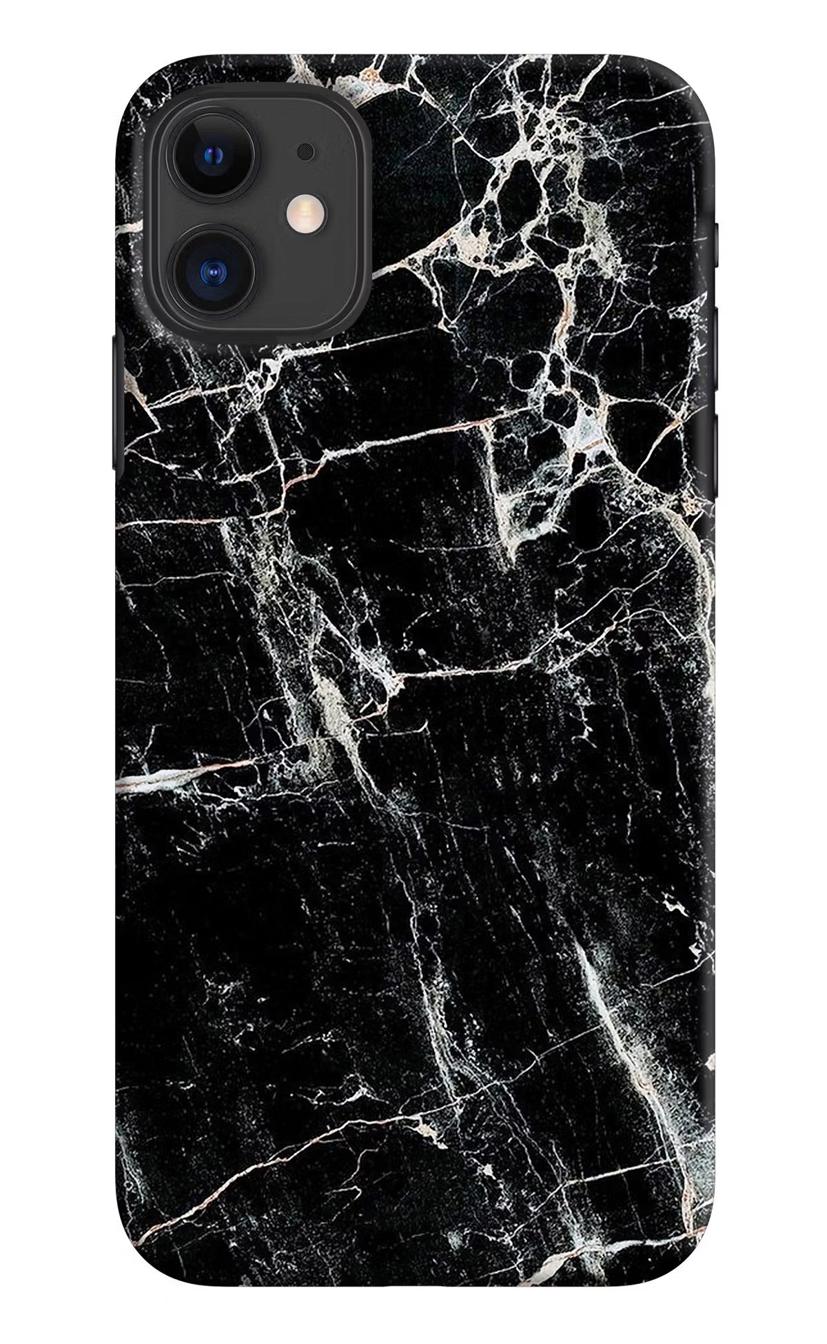 Black Marble Texture iPhone 11 Hard Case Back Cover by Casekaro