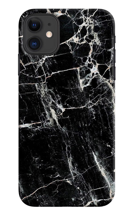 Black Marble Texture iPhone 11 Hard Case Back Cover by Casekaro