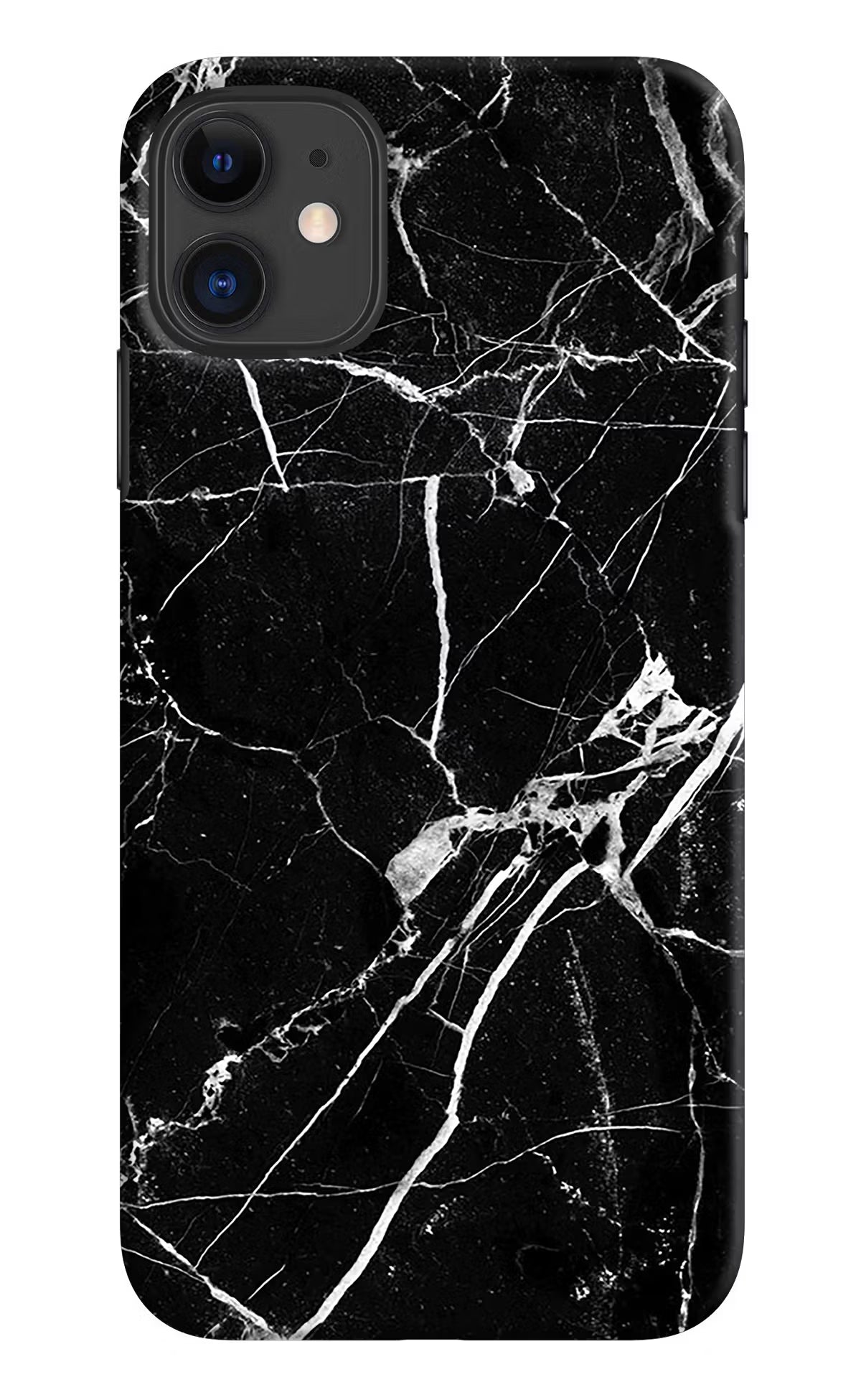 Black Marble Pattern iPhone 11 Hard Case Back Cover by Casekaro