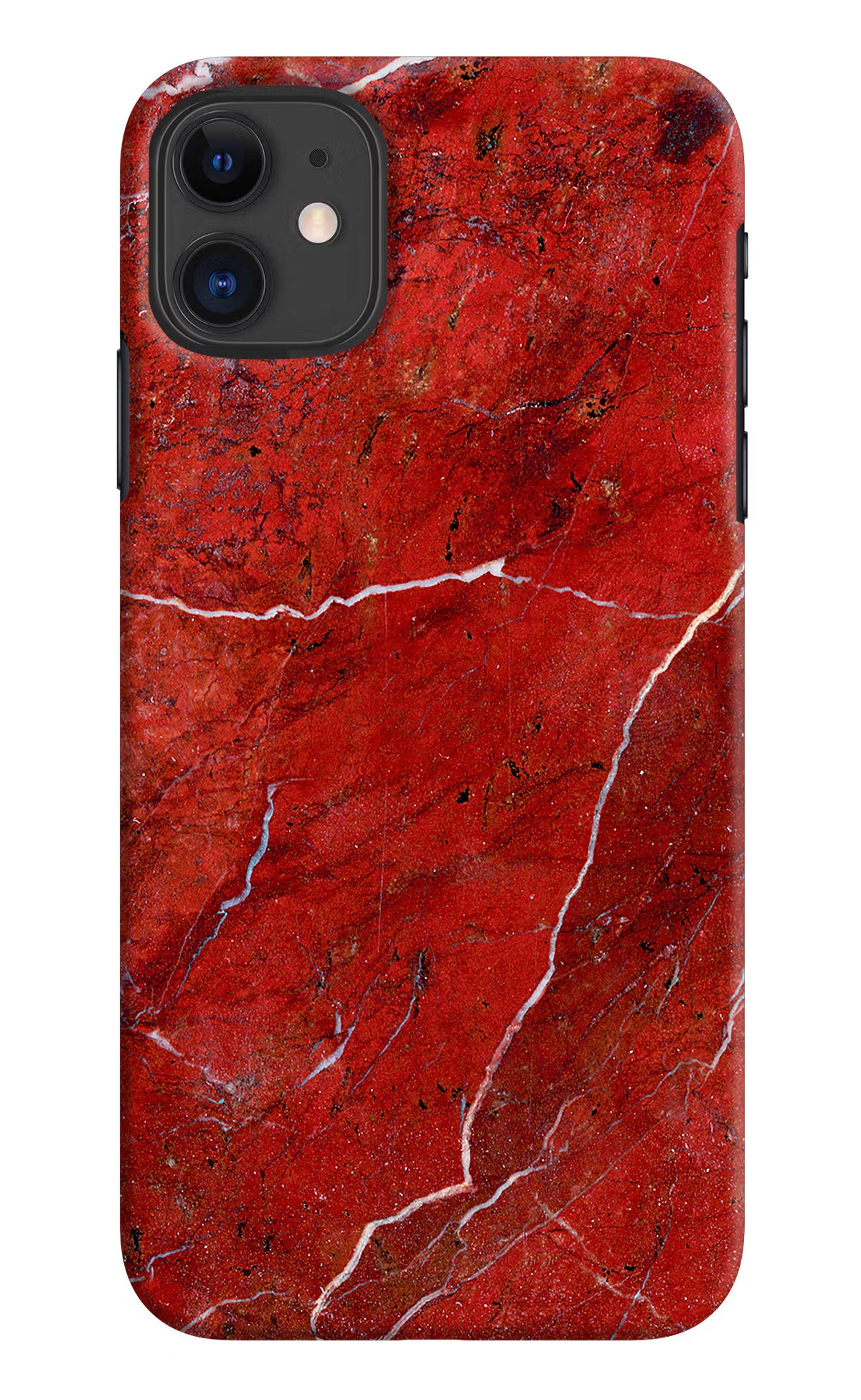 Red Marble Design iPhone 11 Hard Case Back Cover by Casekaro