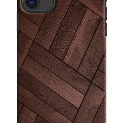 Wooden Texture Design iPhone 11 Hard Case Back Cover by Casekaro