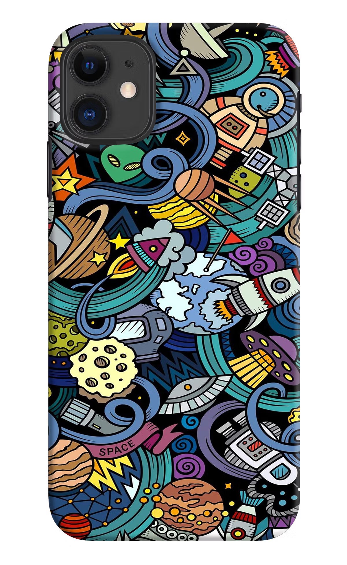 Space Abstract iPhone 11 Hard Case Back Cover by Casekaro