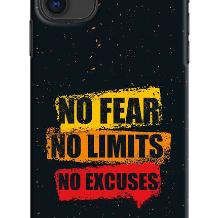 No Fear No Limits No Excuse iPhone 11 Hard Case Back Cover by Casekaro