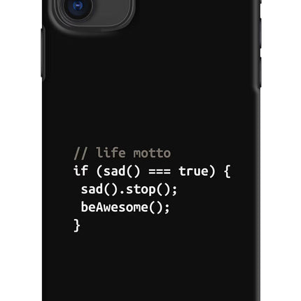 Life Motto Code iPhone 11 Hard Case Back Cover by Casekaro