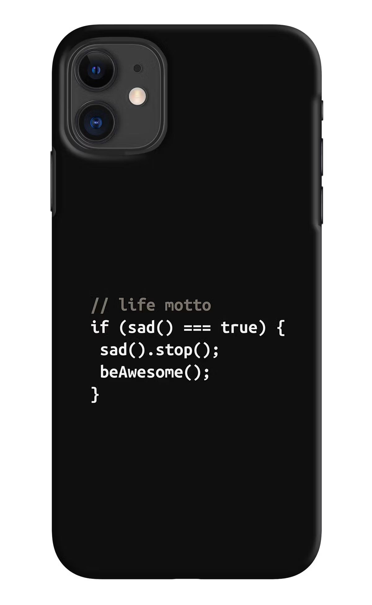 Life Motto Code iPhone 11 Hard Case Back Cover by Casekaro