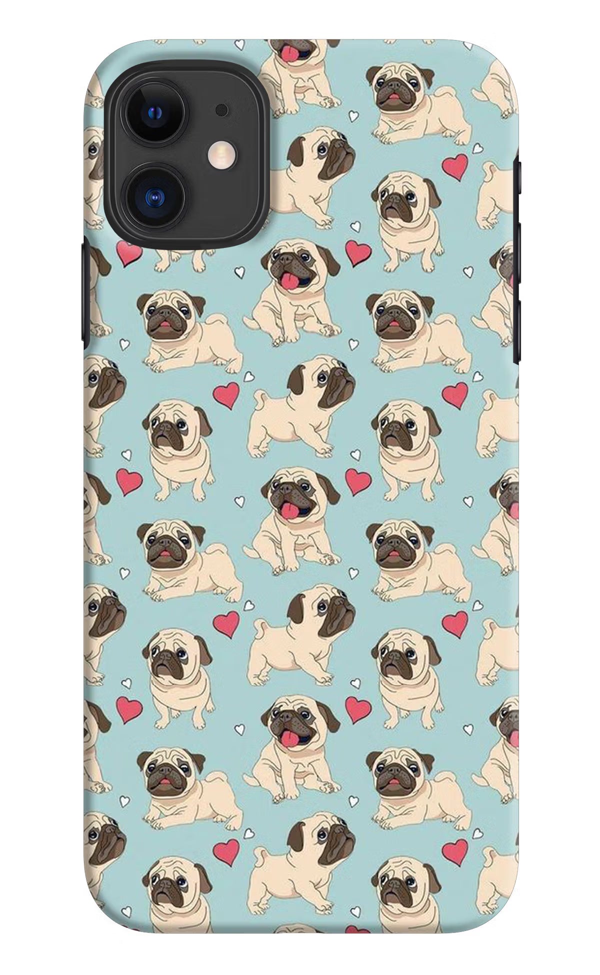 Pug Dog iPhone 11 Hard Case Back Cover by Casekaro