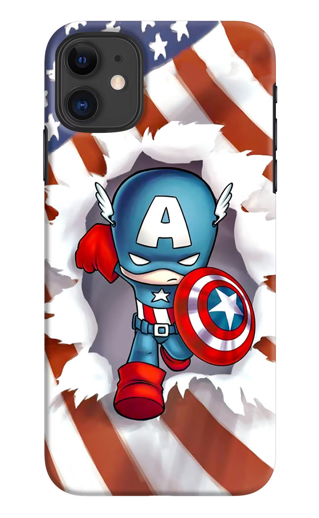 Captain America iPhone 11 Hard Case Back Cover by Casekaro
