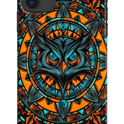 Angry Owl Art iPhone 11 Hard Case Back Cover by Casekaro