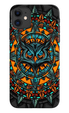 Angry Owl Art iPhone 11 Hard Case Back Cover by Casekaro