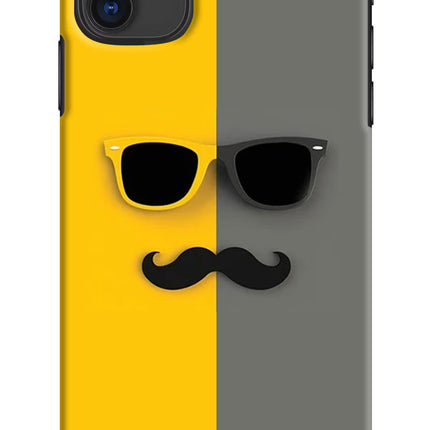 Sunglasses with Mustache iPhone 11 Hard Case Back Cover by Casekaro