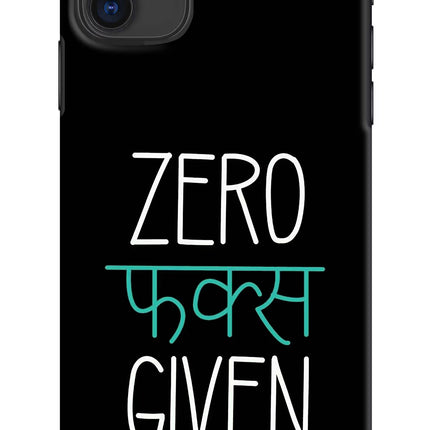 Zero Fucks Given iPhone 11 Hard Case Back Cover by Casekaro