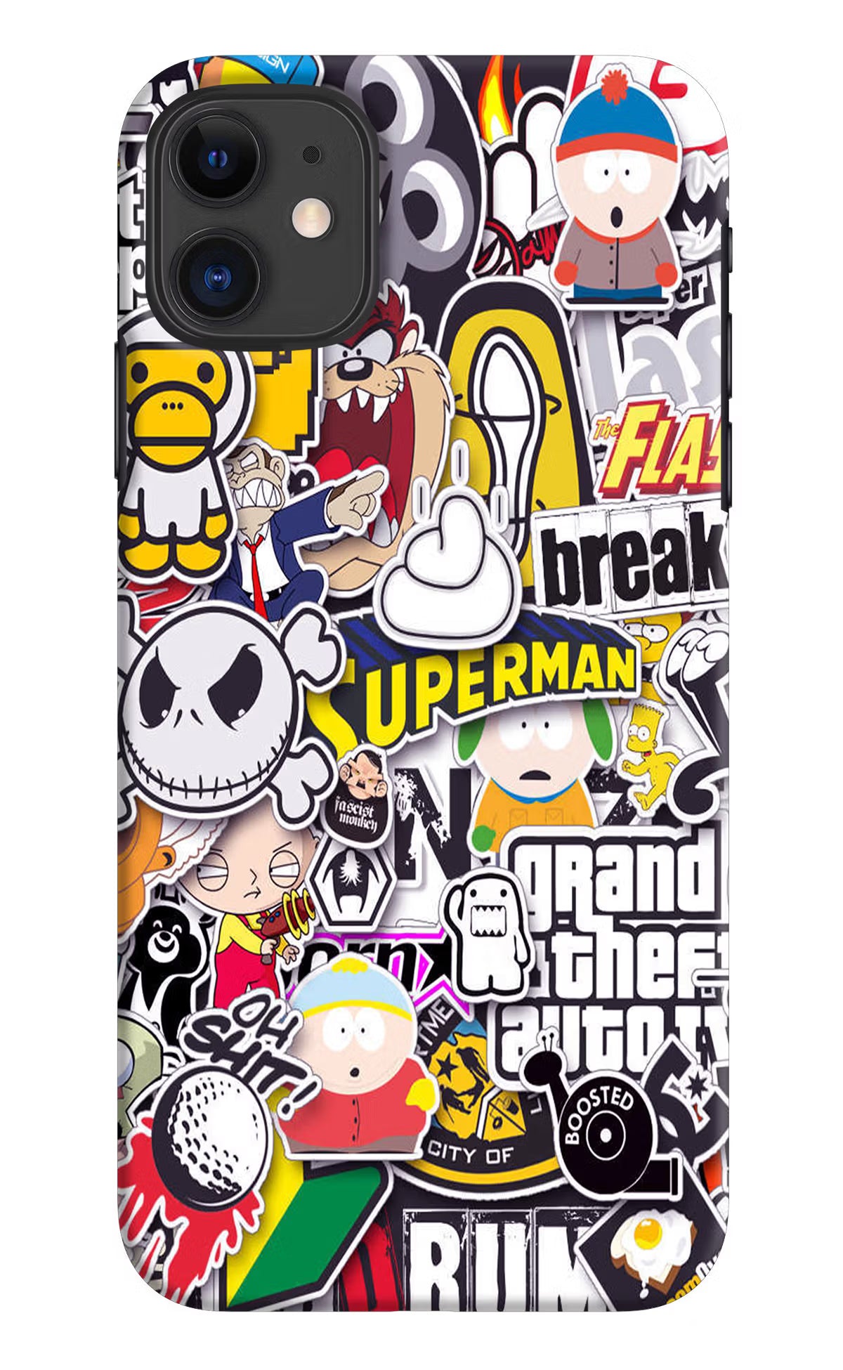 Sticker Bomb iPhone 11 Hard Case Back Cover by Casekaro