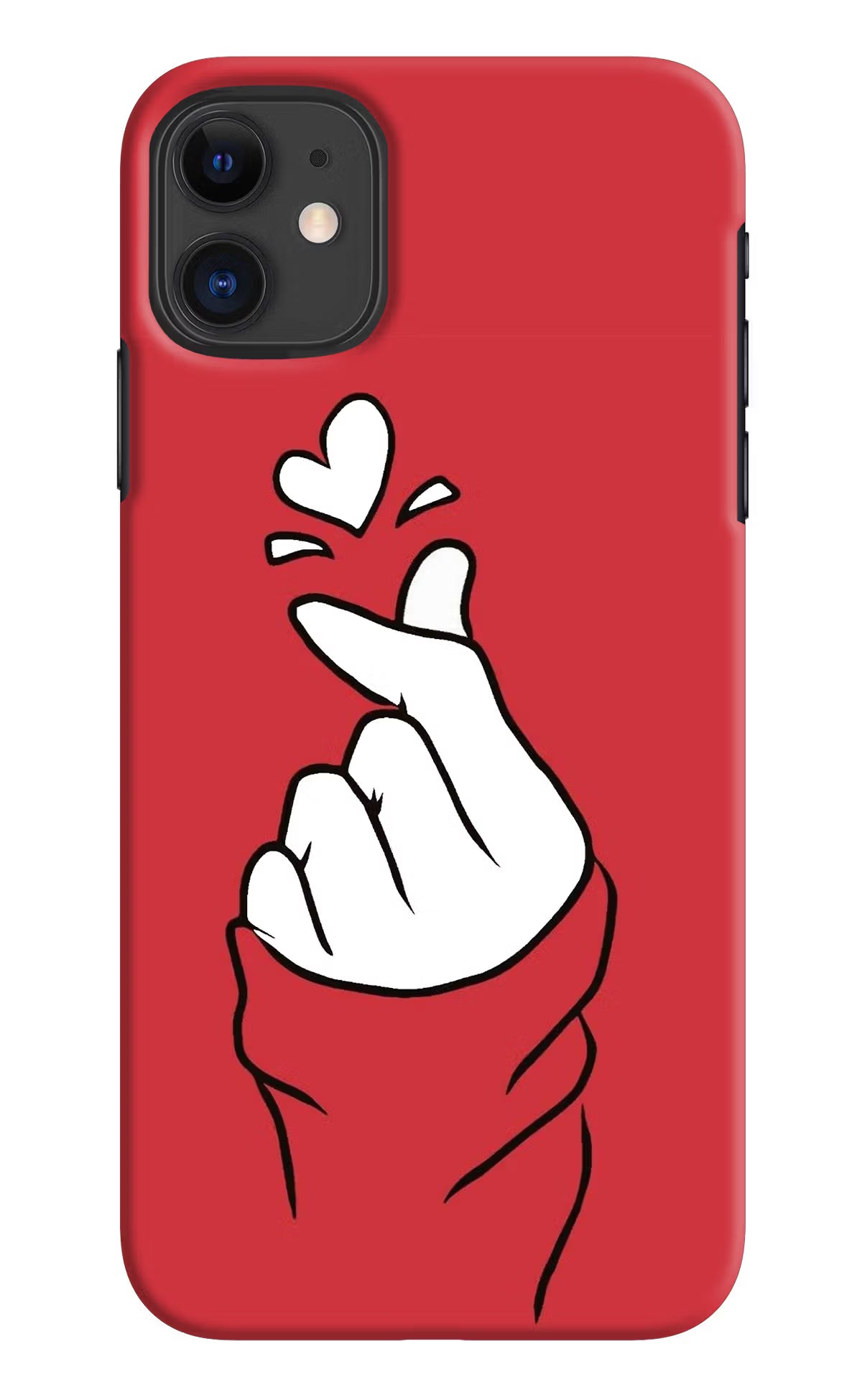 Korean Love Sign iPhone 11 Hard Case Back Cover by Casekaro