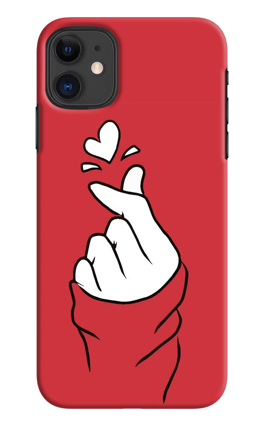 Korean Love Sign iPhone 11 Hard Case Back Cover by Casekaro