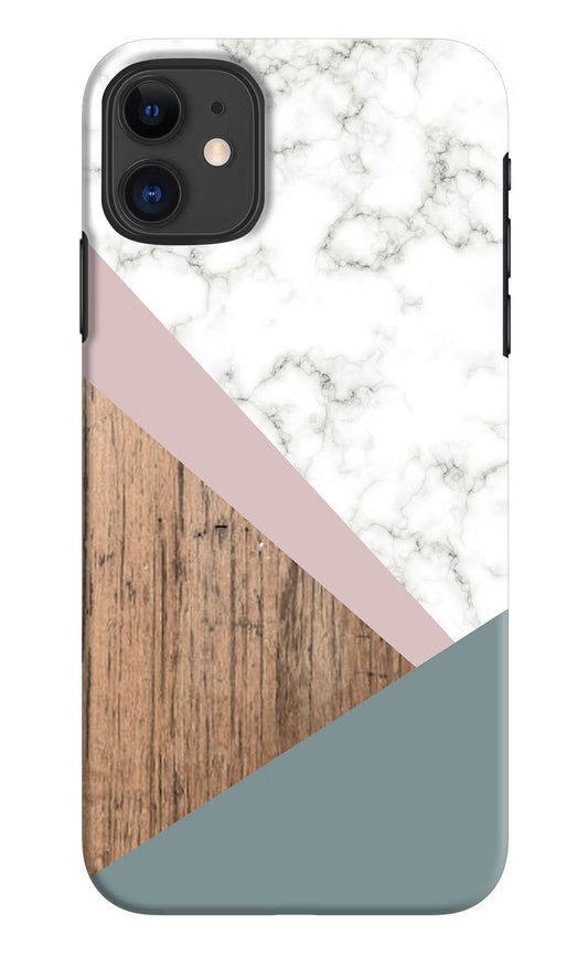 Marble wood Abstract iPhone 11 Hard Case Back Cover by Casekaro