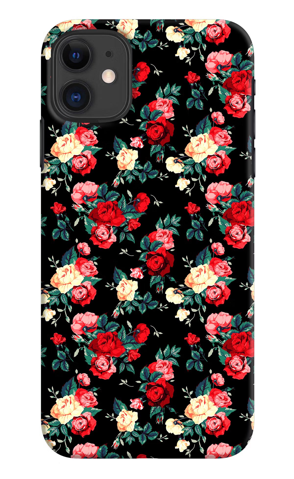 Rose Pattern iPhone 11 Hard Case Back Cover by Casekaro