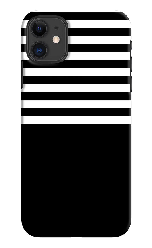 Black and White Print iPhone 11 Hard Case Back Cover by Casekaro