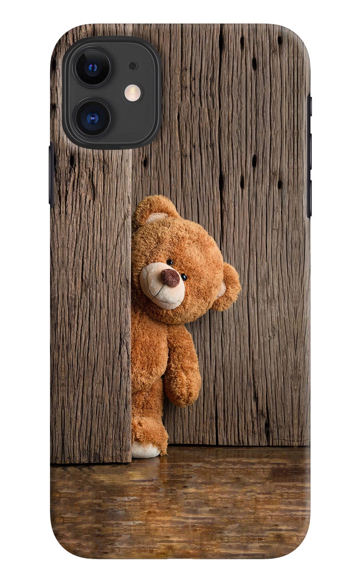 Teddy Wooden iPhone 11 Hard Case Back Cover by Casekaro