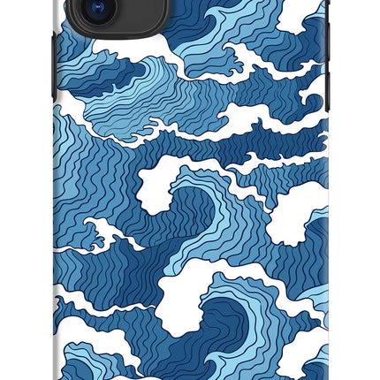 Blue Waves iPhone 11 Hard Case Back Cover by Casekaro