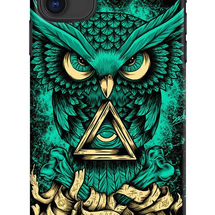 Green Owl iPhone 11 Hard Case Back Cover by Casekaro