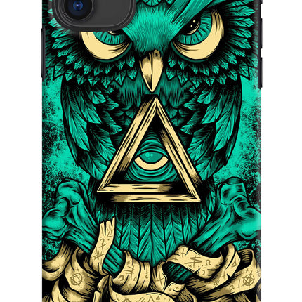 Green Owl iPhone 11 Hard Case Back Cover by Casekaro