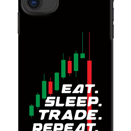 Eat Sleep Trade Repeat iPhone 11 Hard Case Back Cover by Casekaro