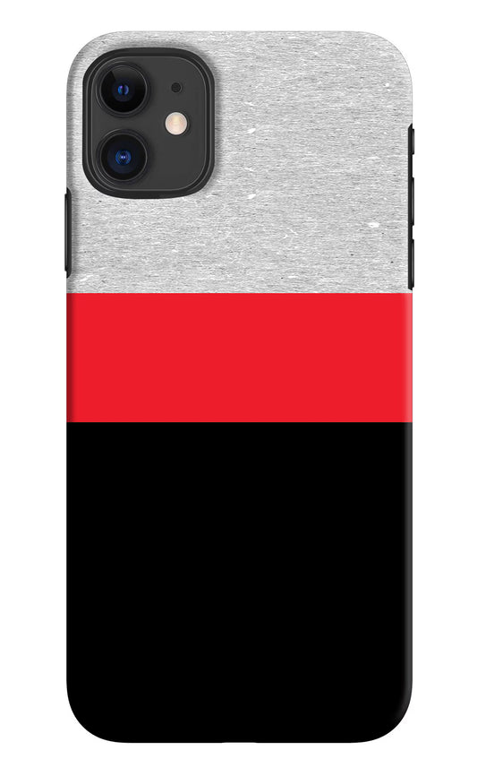 Tri Color Pattern iPhone 11 Hard Case Back Cover by Casekaro