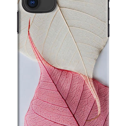 White Pink Leaf iPhone 11 Hard Case Back Cover by Casekaro