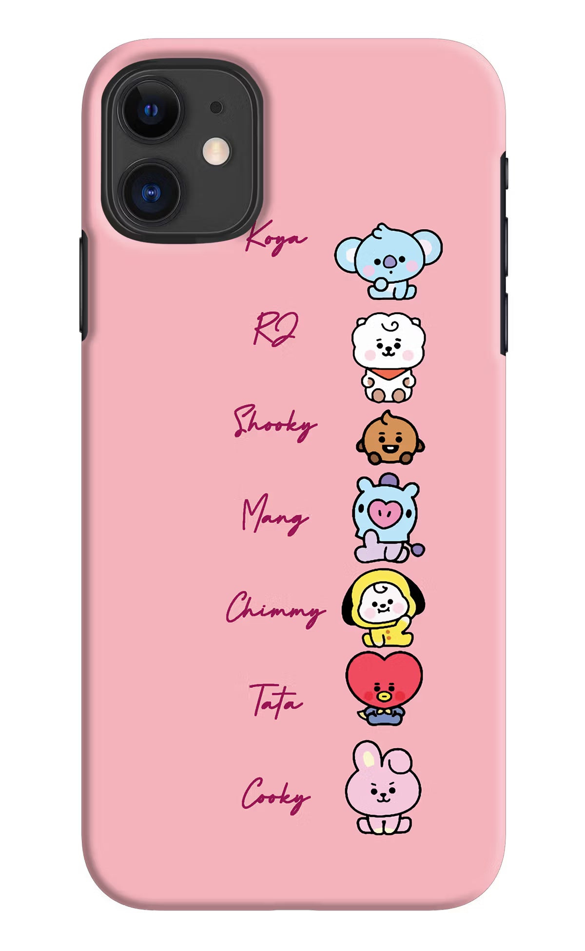 BTS names iPhone 11 Hard Case Back Cover by Casekaro