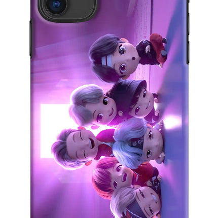 BTS Chibi iPhone 11 Hard Case Back Cover by Casekaro