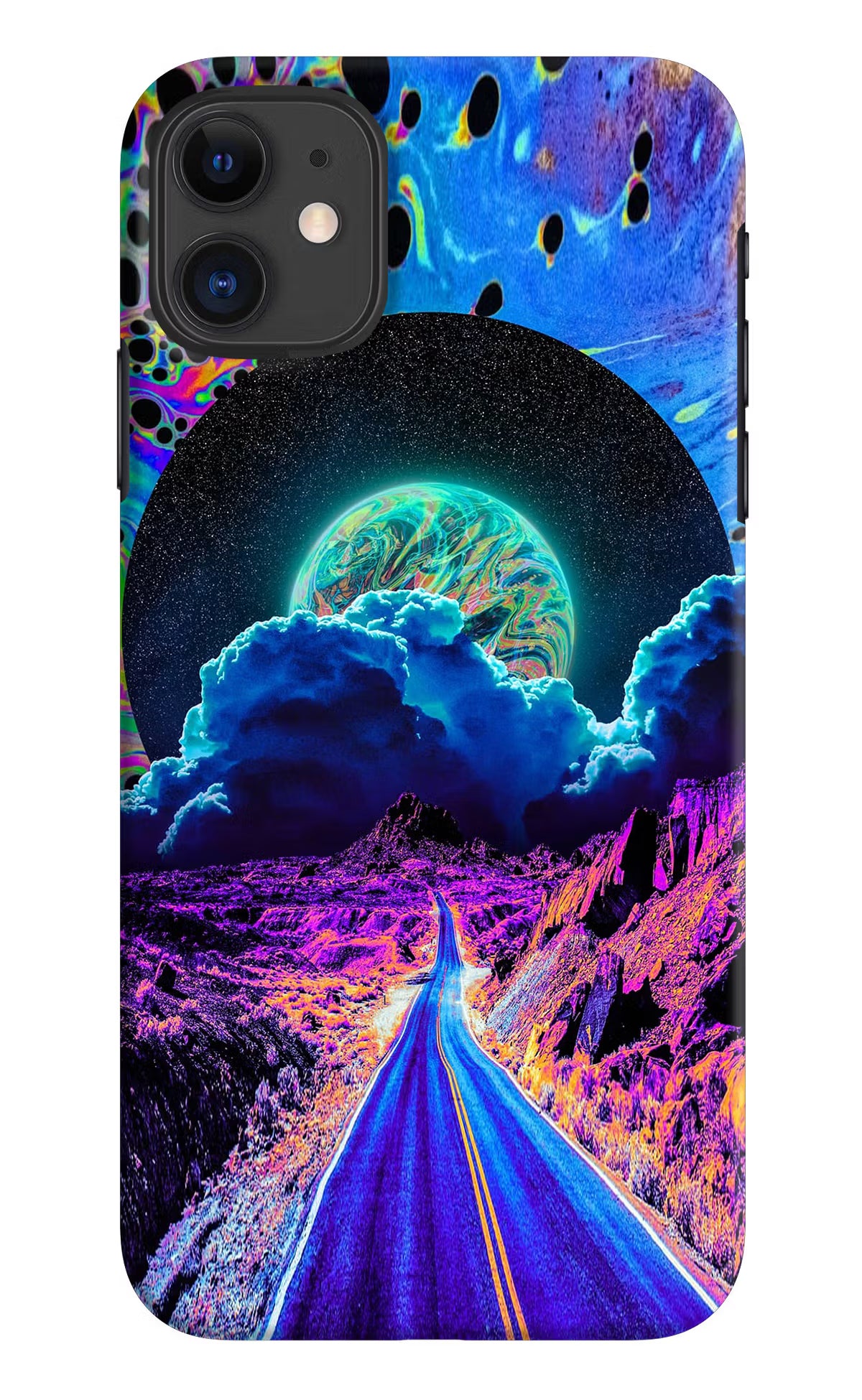 Psychedelic Painting iPhone 11 Hard Case Back Cover by Casekaro