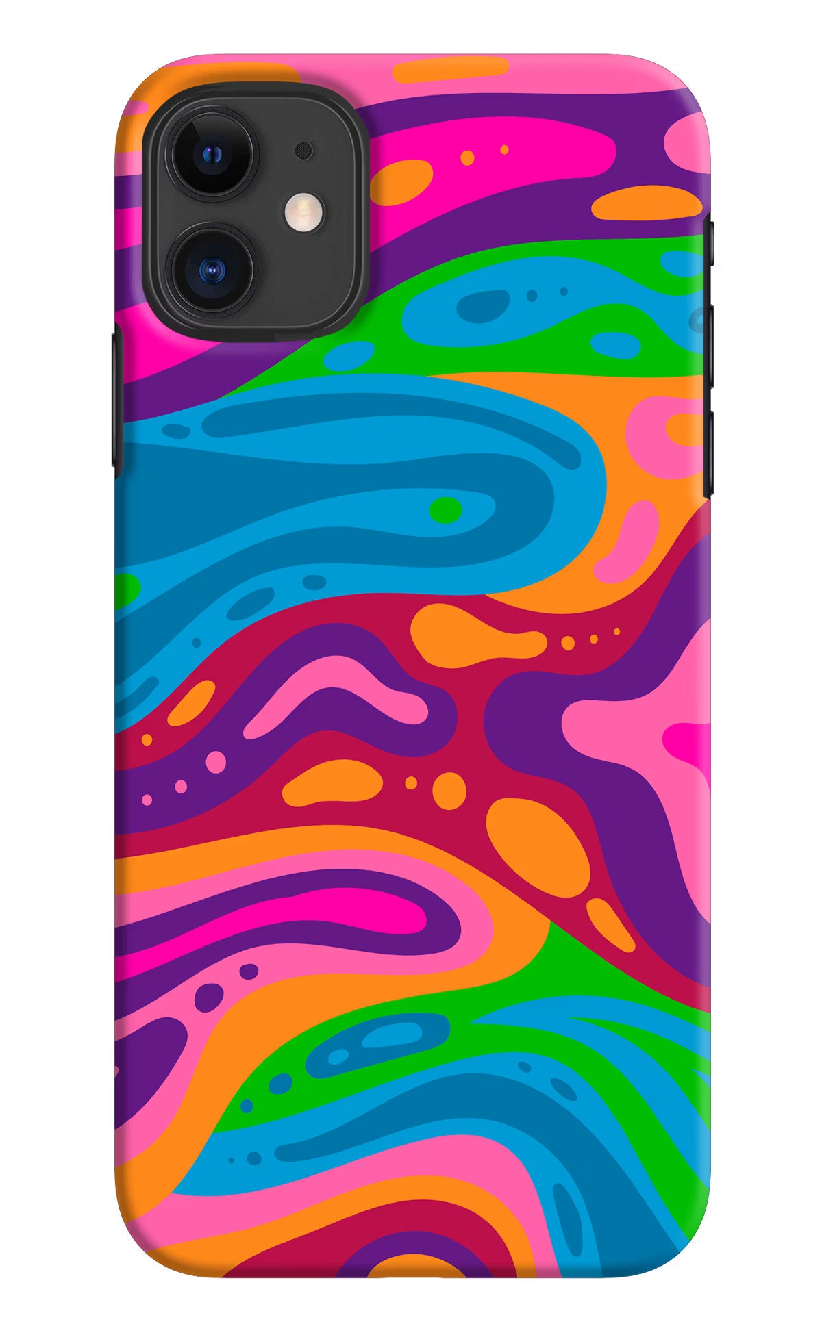 Trippy Pattern iPhone 11 Hard Case Back Cover by Casekaro