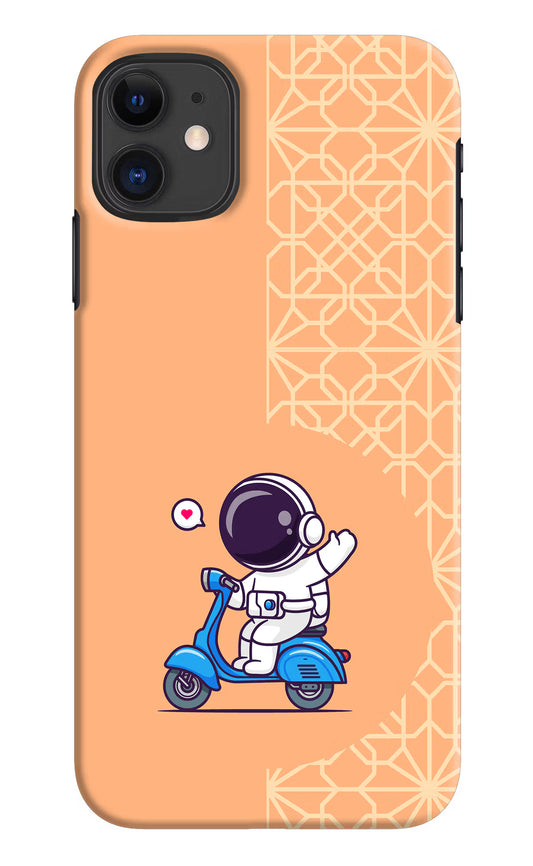 Cute Astronaut Riding iPhone 11 Hard Case Back Cover by Casekaro
